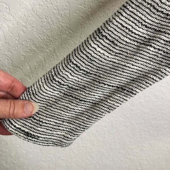 Tibi black white striped knit cotton linen blend tie back top size Large - Picture 7 of 15